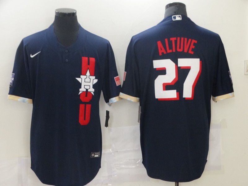 Men Houston Astros #27 Altuve Blue 2021 All Star Game Nike MLB Jersey